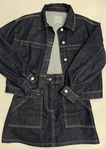 Kadın Lacivert Regular Fit Denim Takım