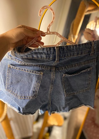 Düğmeli Mavi Mini Denim Şort - Görsel 2