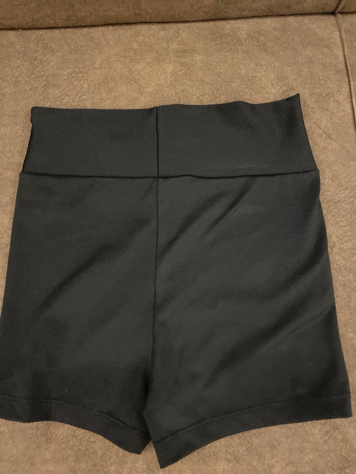 Siyah Yüksek Bel Mini Kısa Tayt Şort - Görsel 2