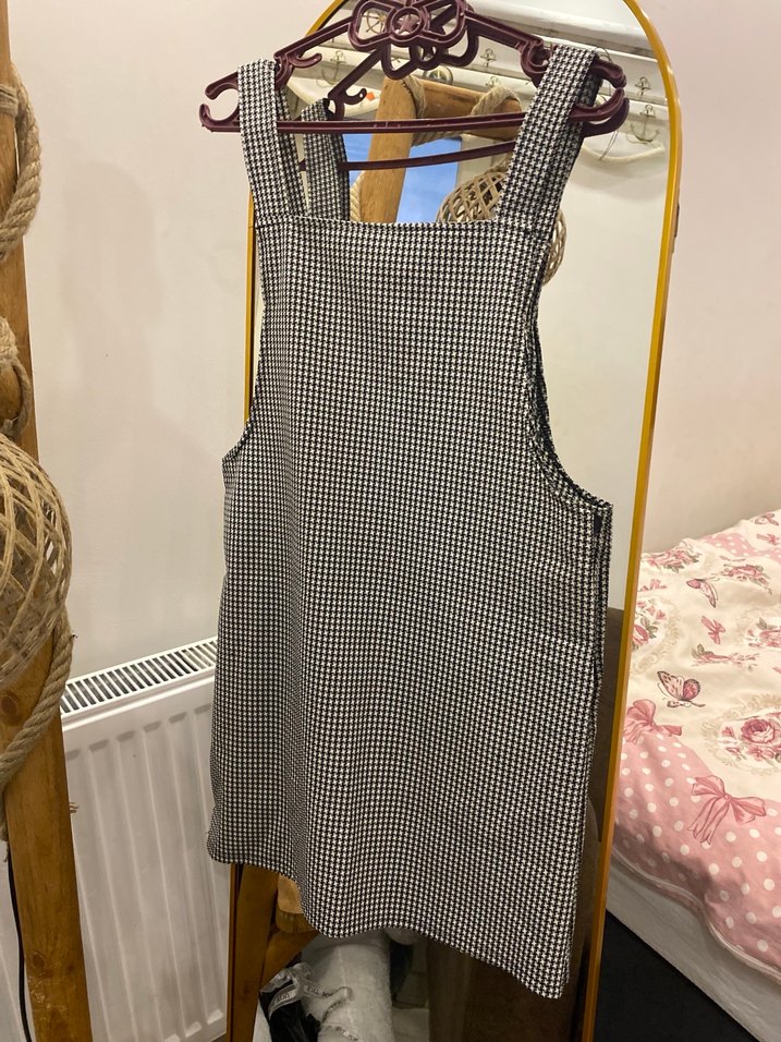 Gri Kareli Elbise - Görsel 2