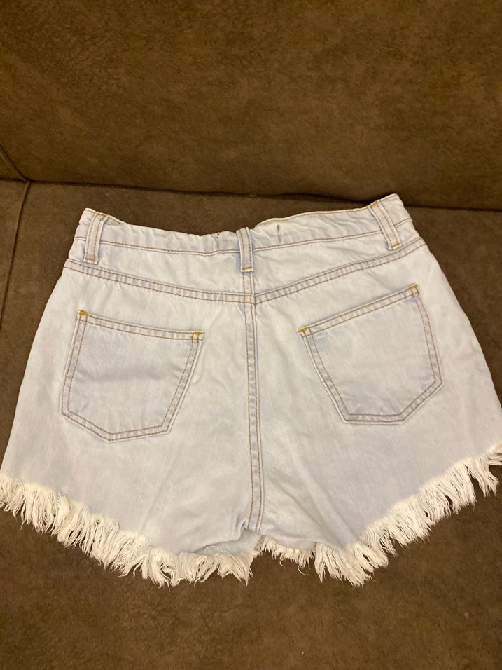 Bej Renkli Kadın Denim Mini Şort - Görsel 2