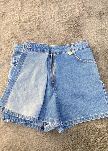 34 Beden Kadın Mavi Mini Denim Şort