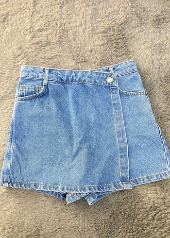 Kadın Mavi Mini Denim Şort