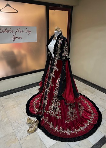38 Beden bordo Renk Muhteşem kaftan