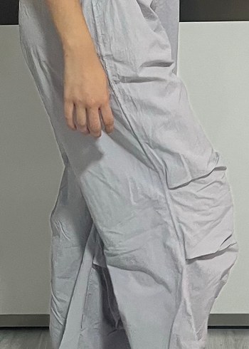 Gri Kadın paraşüt pantolon - Görsel 2