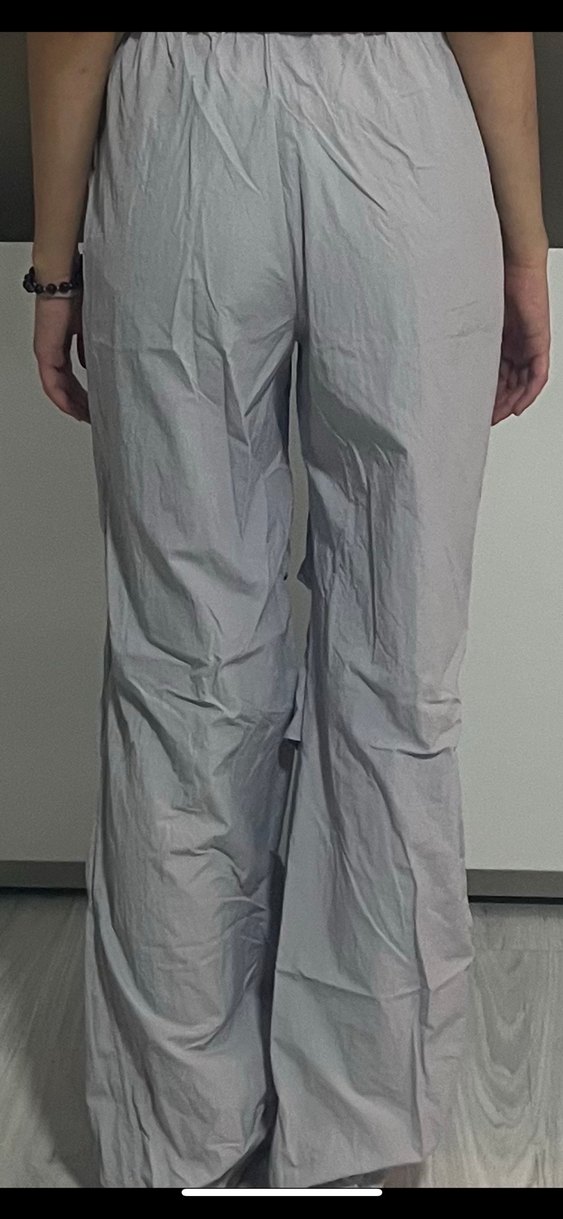 Gri Kadın paraşüt pantolon - Görsel 3