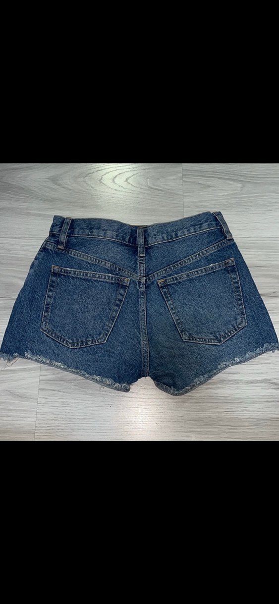 MANGO Düğmeli Mavi Bağlama Desenli Mini Kot Şort - Görsel 5