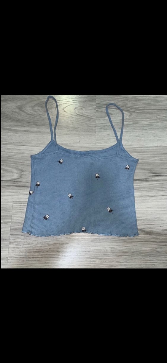 KOTON Nakışlı Mavi İnce Askılı Kadın askili - Görsel 2