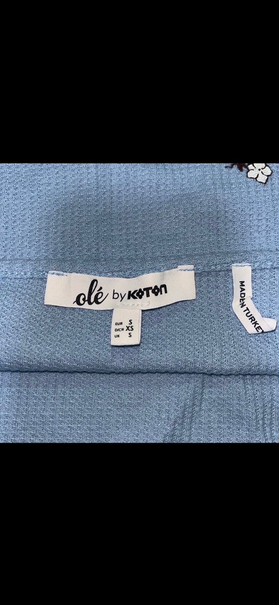 KOTON Nakışlı Mavi İnce Askılı Kadın askili - Görsel 3