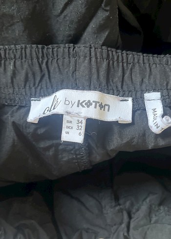 KOTON Siyah Rahat Kesim Kadın paraşüt pantolon - Görsel 6