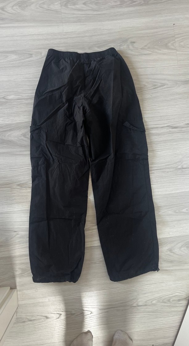 KOTON Siyah Rahat Kesim Kadın paraşüt pantolon - Görsel 5