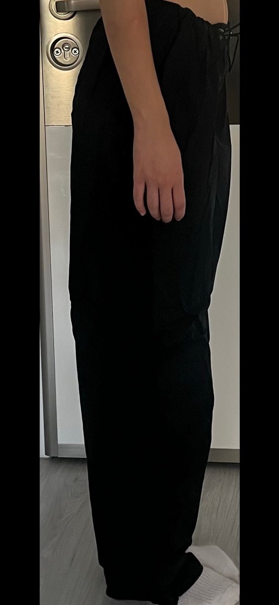 KOTON Siyah Rahat Kesim Kadın paraşüt pantolon - Görsel 2