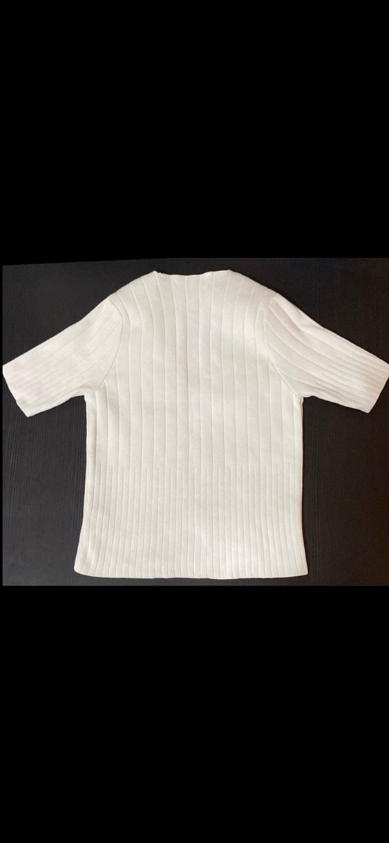 KOTON Beyaz V Yaka Pamuklu Kadın croptop - Görsel 3