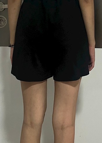 Siyah Süet Mini şort Etek - Görsel 3