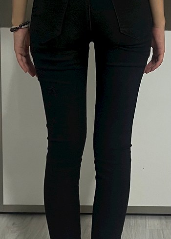 KOTON Siyah Dar Kesim Midi Kadın Kot Pantolon - Görsel 3