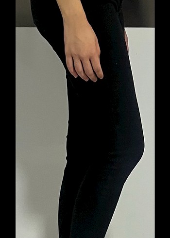 KOTON Siyah Dar Kesim Midi Kadın Kot Pantolon - Görsel 2