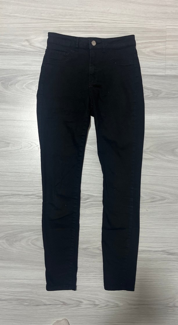 KOTON Siyah Dar Kesim Midi Kadın Kot Pantolon - Görsel 4