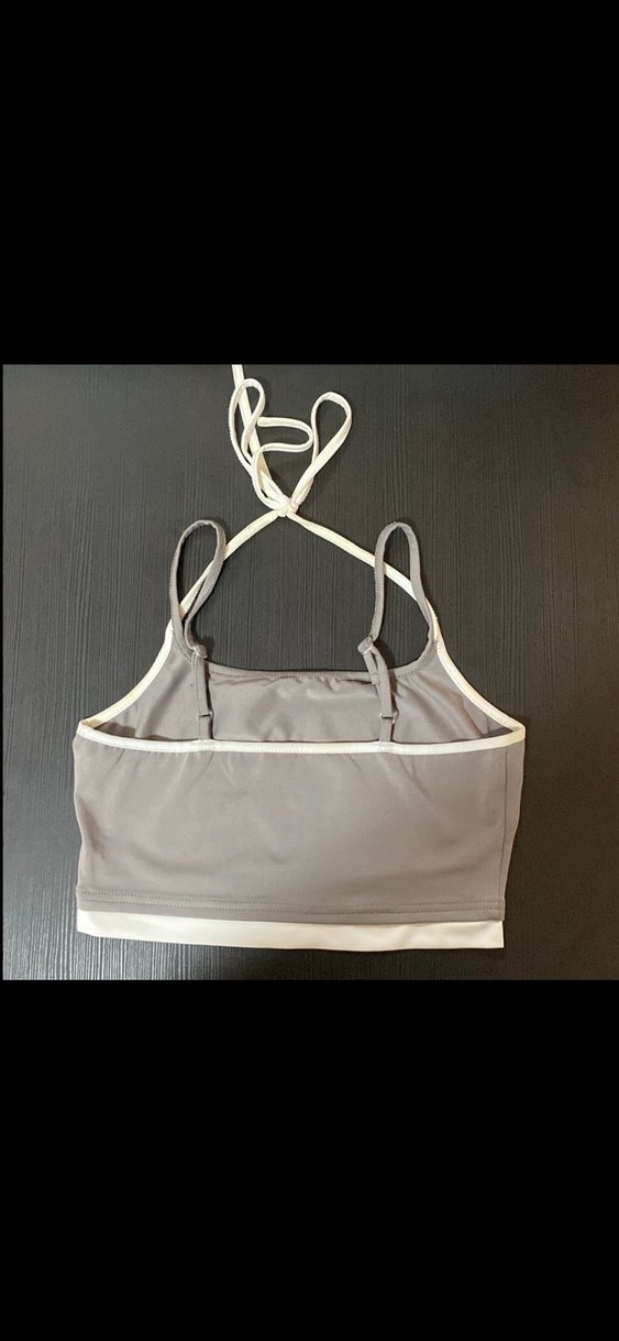 SHEIN Gri Straplez Spor Crop Top - Görsel 2