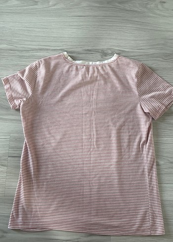 Koton KOTON Pembe Çizgili Kısa Kollu Tişört