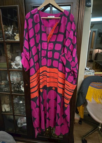 Uzun Kol Bohem Batik Elbise