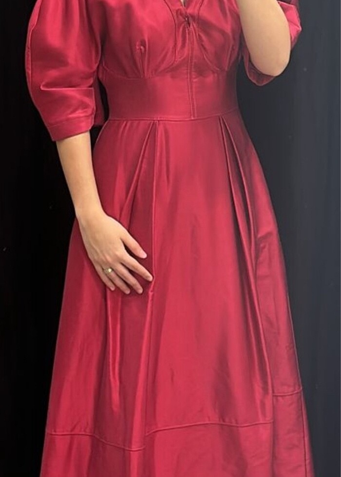 Nocturn fuşya elbise - Görsel 2