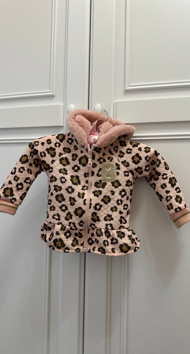 Pembe Leopar Desenli Kürklü Bebek Kız Takımı - Görsel 2