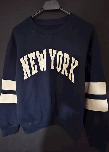 Lacivert Baskılı Kadın Sweatshirt - Görsel 4