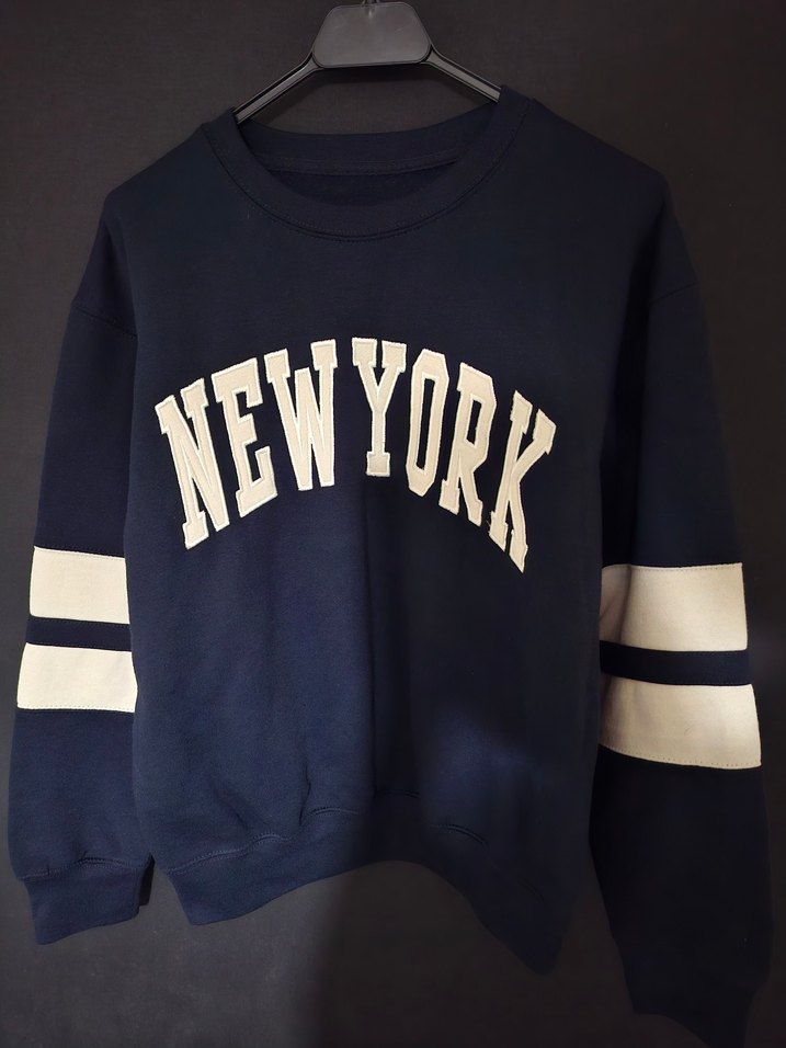 Lacivert Baskılı Kadın Sweatshirt - Görsel 4