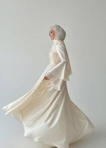 KİŞİYE ÖZEL DİKİM tesettür nişan abiyesi nikâh elbisesi - Görsel 3