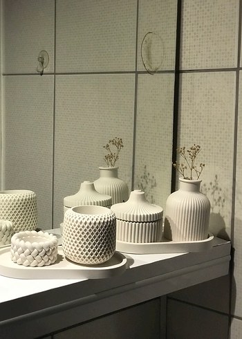 Beyaz Dokulu Mumluk Seti - Görsel 2