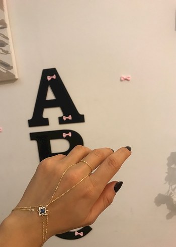 Altın Renk Zincir Detaylı Kadın El Zinciri - Görsel 2