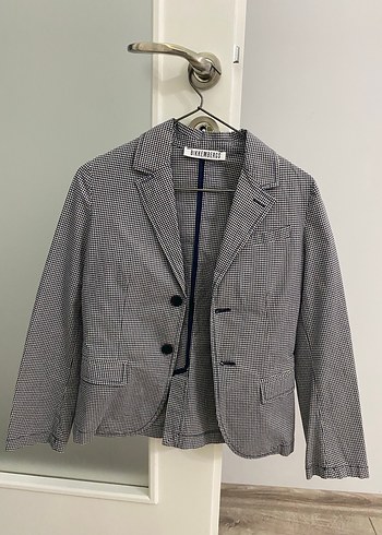 Gri Düğmeli Kadın Blazer Ceket
