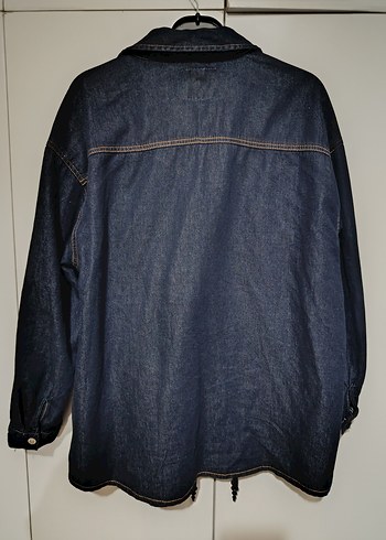 Düğmeli Lacivert Kadın Kot Ceket - Görsel 2