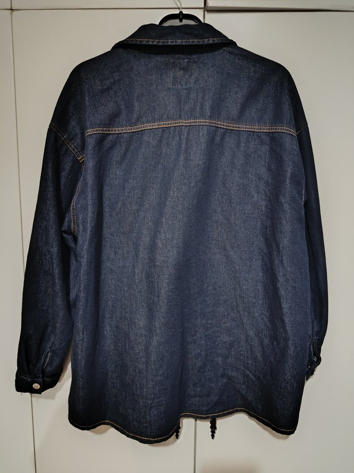 Düğmeli Lacivert Kadın Kot Ceket - Görsel 2