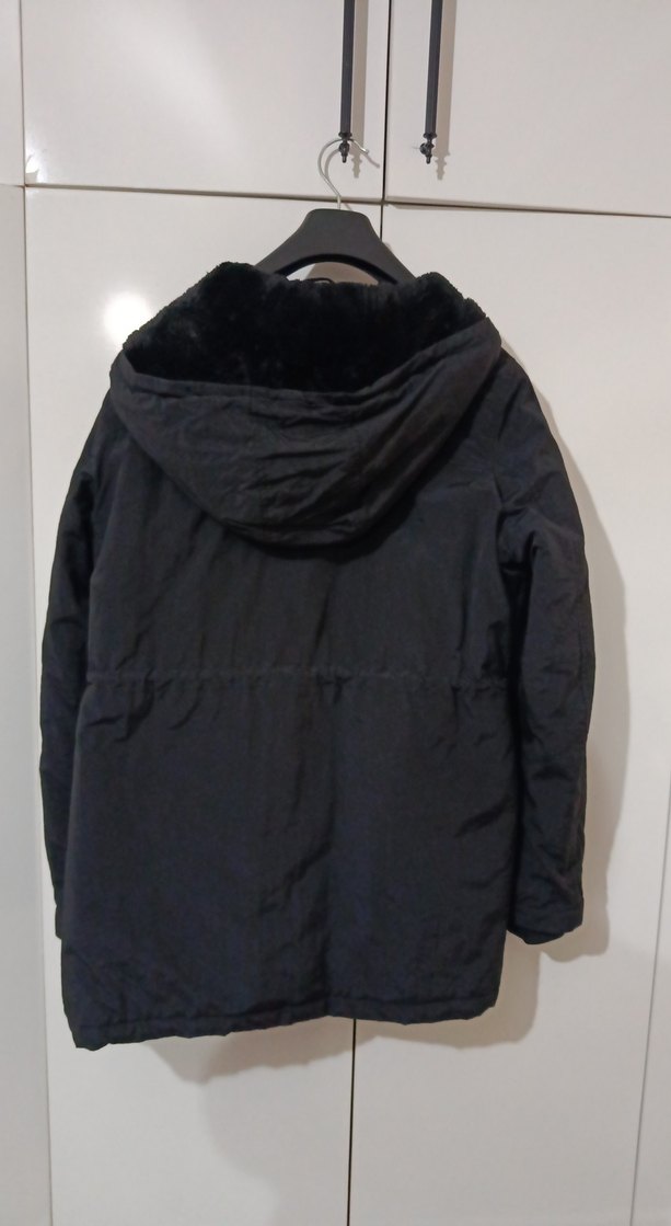 Siyah Fermuarlı Midi Kadın Ceket - Görsel 2