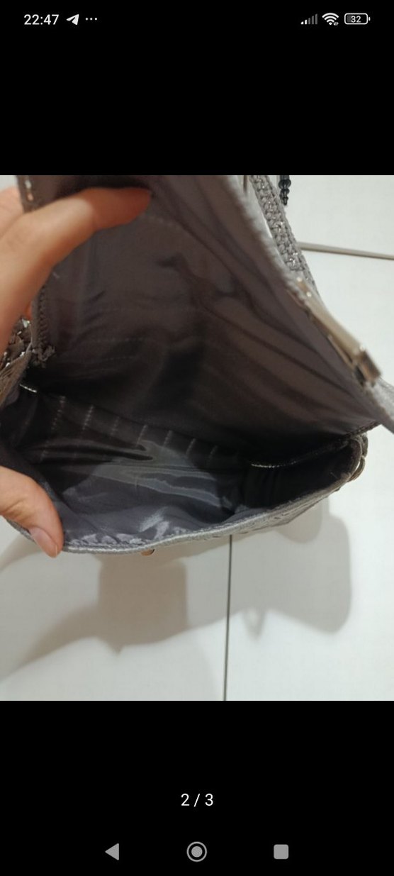 Gri Yılan Desenli Zincir Detaylı Kadın El Zinciri - Görsel 2