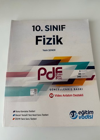 Eğitim Vadisi 10. Sınıf Fizik Konu Kavrama Testleri Kitabı