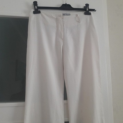 beyaz ispanyol paça pantolon 