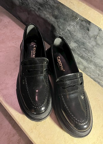 Diğer Siyah Kadın Loafer Blok Topuk