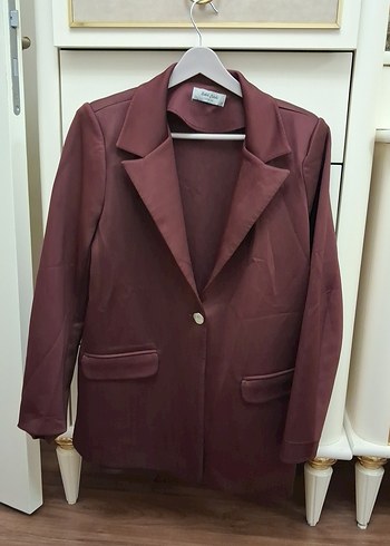 Bordo Süet Kadın Blazer Ceket