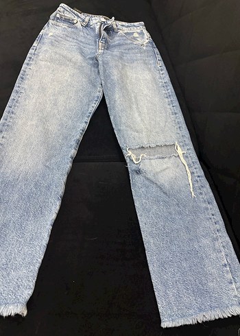 xs Beden mavi Renk Düğmeli Mavi Regular Fit Kadın Denim Jean