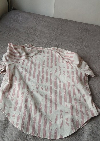 Bej Pastel Renkli Uzun Keten Kimono - Görsel 5