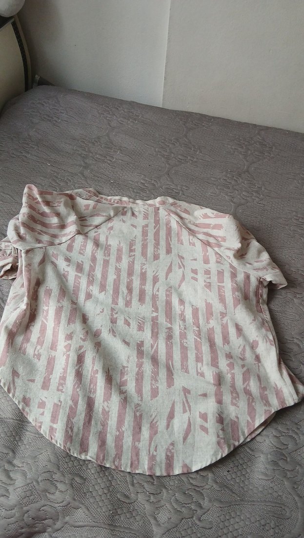 Bej Pastel Renkli Uzun Keten Kimono - Görsel 5