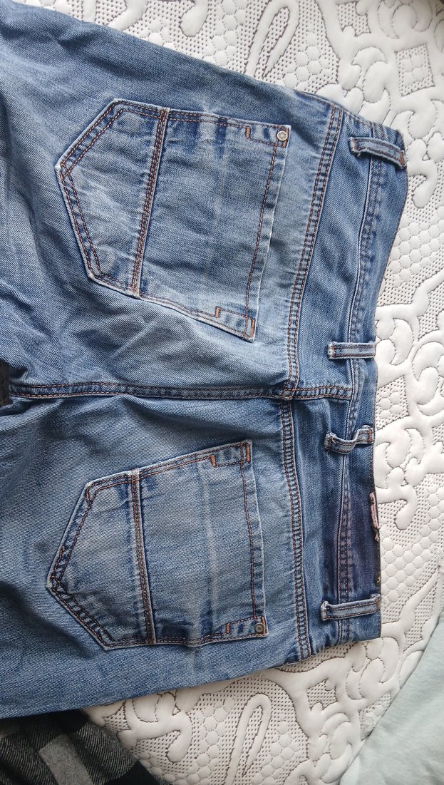 Düğmeli Erkek Mavi Denim Pantolon - Görsel 3