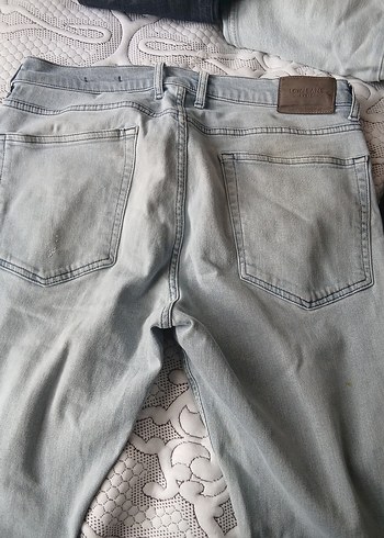 Gri Düğmeli Kadın Midi Denim Pantolon - Görsel 4