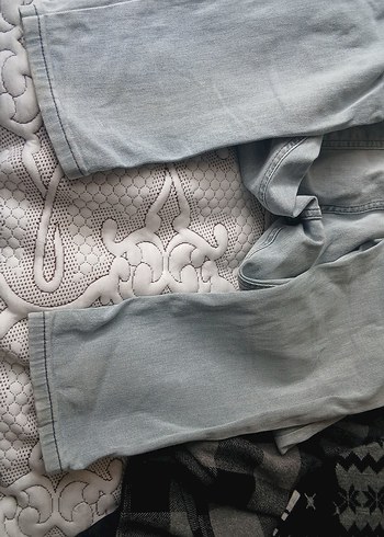 Gri Düğmeli Kadın Midi Denim Pantolon - Görsel 6