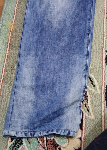 Mavi Düğmeli Erkek Denim Pantolon - Görsel 3