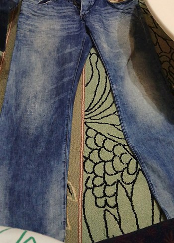 Mavi Düğmeli Erkek Denim Pantolon - Görsel 2