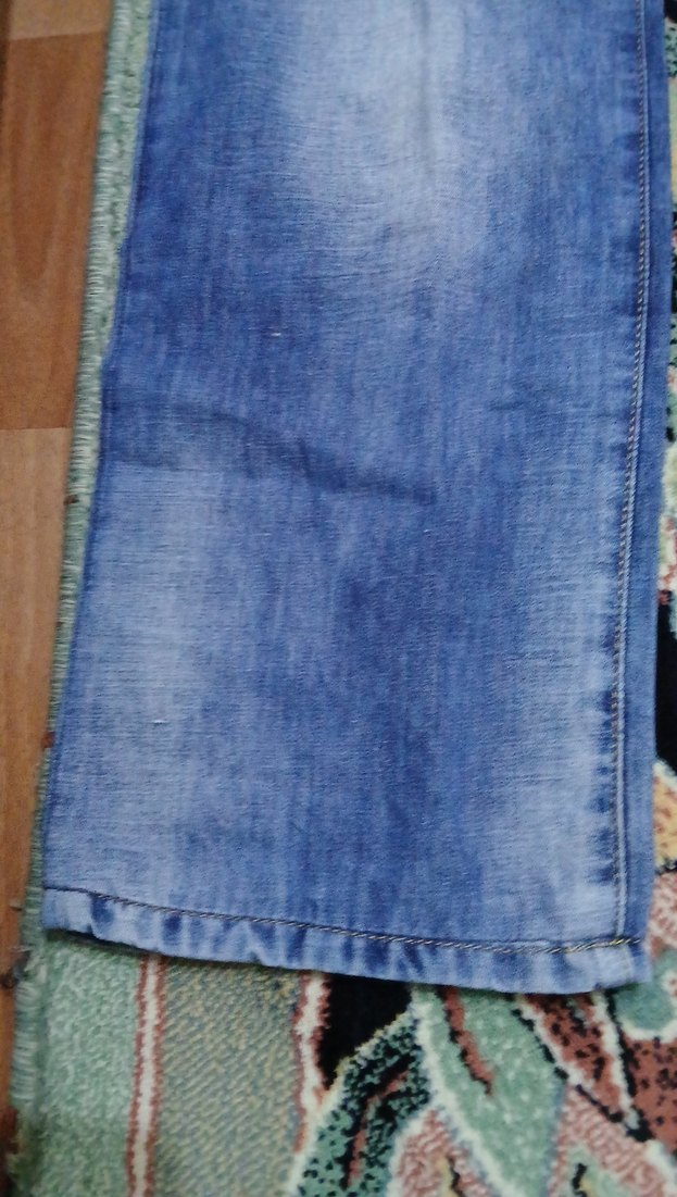 Erkek Mavi Bağlamalı Düğmeli Bol Kesim Kot - Görsel 3