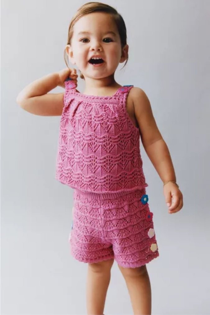 Zara pembe çiçek detaylı takım - Görsel 2